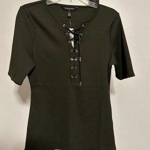 Green Lace Up Shirt